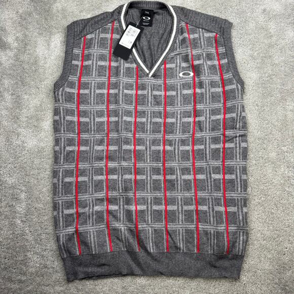 NWT Oakley Golf Vest Men's Size XL Heritage Knit Merino Wool Blend Preppy - Picture 1 of 9